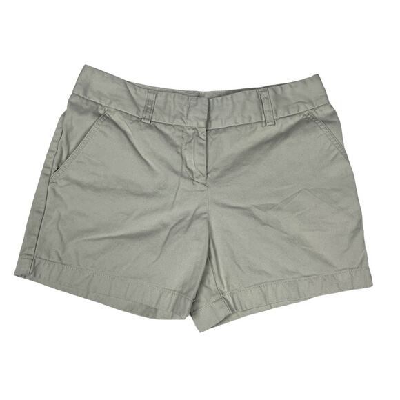 J. Crew Chino Shorts City Fit Mid Rise Light Stone Khaki Women's 4 Casual Cotton - Picture 1 of 9